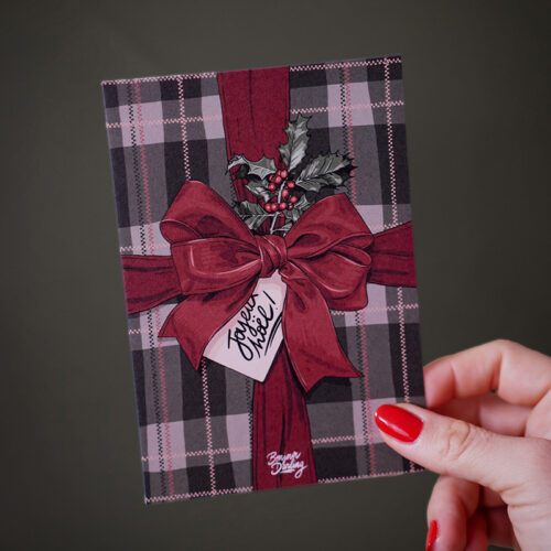 Carte postale de Noël 🎀 Nœud rouge